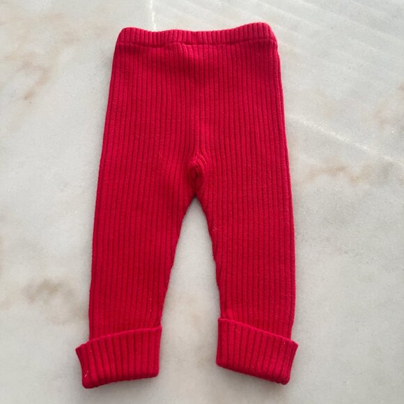 Janie and Jack Festive Red Sweater Dress and Pants Size 12-18 Months. - Picture 4 of 7